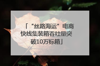 “丝路海运”电商快线集装箱吞吐量突破10万标箱