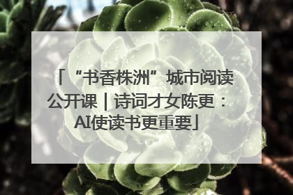 “书香株洲”城市阅读公开课｜诗词才女陈更：AI使读书更重要