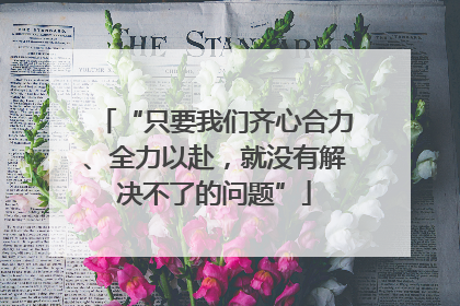 “只要我们齐心合力、全力以赴，就没有解决不了的问题”