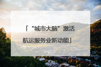 “城市大脑”激活航运服务业新动能