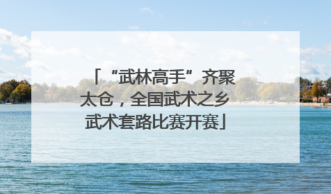 “武林高手”齐聚太仓，全国武术之乡武术套路比赛开赛