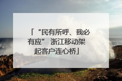 “民有所呼、我必有应” 浙江移动架起客户连心桥