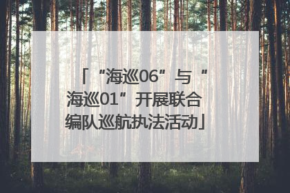 “海巡06”与“海巡01”开展联合编队巡航执法活动