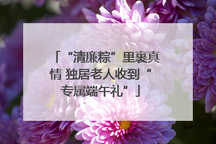 “清廉粽”里裹真情 独居老人收到“专属端午礼”
