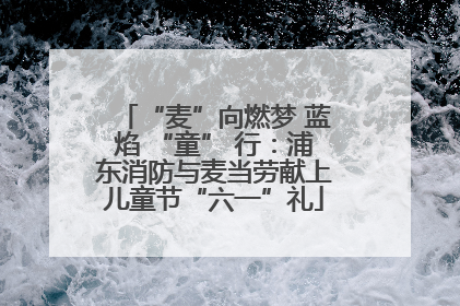 “麦”向燃梦 蓝焰 “童” 行：浦东消防与麦当劳献上儿童节“六一”礼