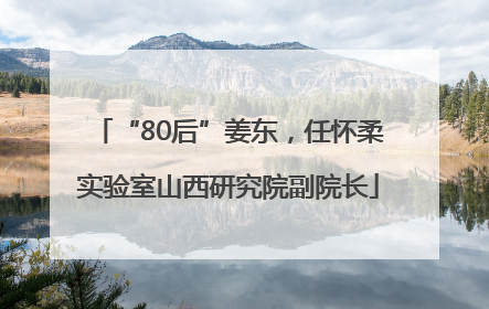 “80后”姜东，任怀柔实验室山西研究院副院长