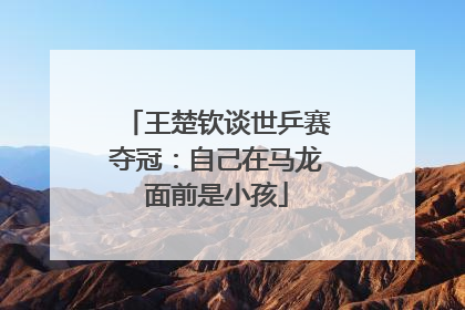 王楚钦谈世乒赛夺冠：自己在马龙面前是小孩