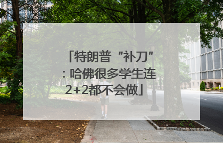 特朗普“补刀”：哈佛很多学生连2+2都不会做