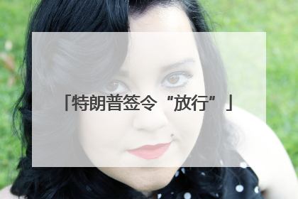 特朗普签令“放行”