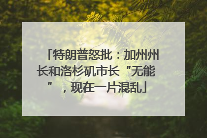 特朗普怒批：加州州长和洛杉矶市长“无能”，现在一片混乱