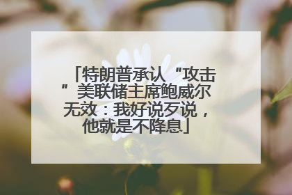 特朗普承认“攻击”美联储主席鲍威尔无效：我好说歹说，他就是不降息