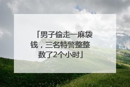 男子偷走一麻袋钱，三名特警整整数了2个小时