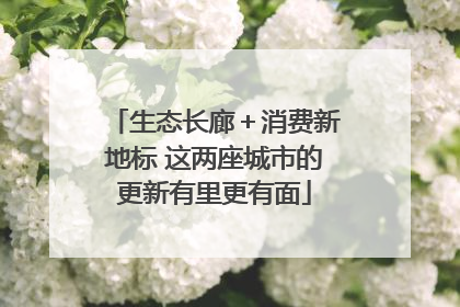 生态长廊＋消费新地标 这两座城市的更新有里更有面
