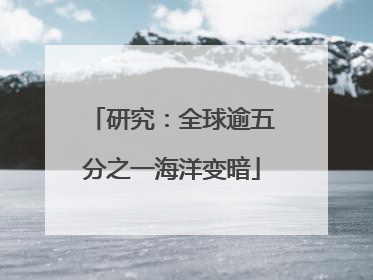 研究：全球逾五分之一海洋变暗