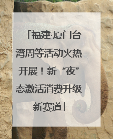 福建·厦门台湾周等活动火热开展！新“夜”态激活消费升级新赛道