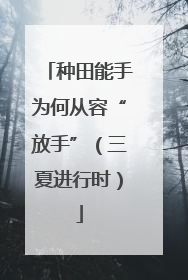 种田能手为何从容“放手”（三夏进行时）