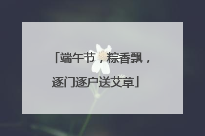 端午节，粽香飘，逐门逐户送艾草