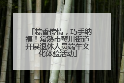 粽香传情，巧手纳福！常熟市琴川街道开展退休人员端午文化体验活动