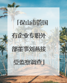 保山市管国有企业专职外部董事刘燕接受监察调查