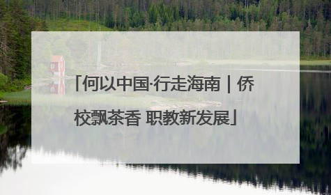 何以中国·行走海南｜侨校飘茶香 职教新发展