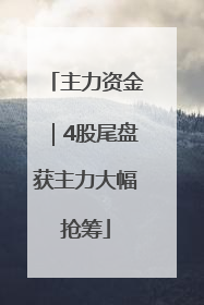 主力资金｜4股尾盘获主力大幅抢筹