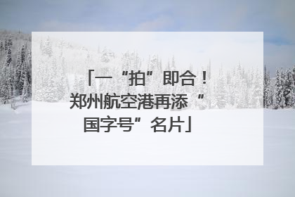一“拍”即合！郑州航空港再添“国字号”名片