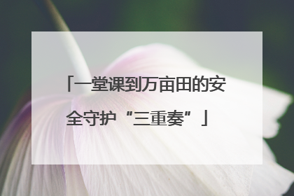 一堂课到万亩田的安全守护“三重奏”