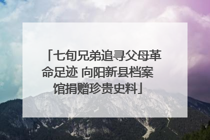 七旬兄弟追寻父母革命足迹 向阳新县档案馆捐赠珍贵史料