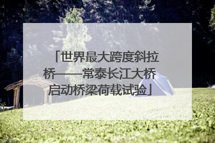 世界最大跨度斜拉桥——常泰长江大桥启动桥梁荷载试验