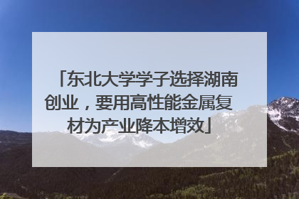东北大学学子选择湖南创业，要用高性能金属复材为产业降本增效