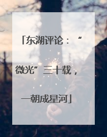 东湖评论：“微光”三十载，一朝成星河