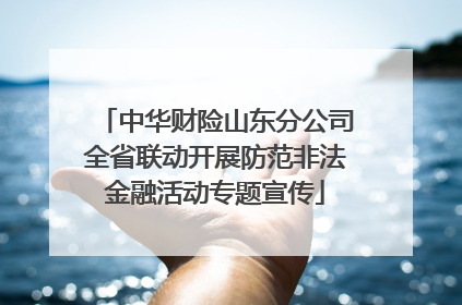 中华财险山东分公司全省联动开展防范非法金融活动专题宣传