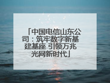 中国电信山东公司：筑牢数字新基建基座 引领万兆光网新时代