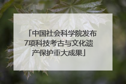 中国社会科学院发布7项科技考古与文化遗产保护重大成果