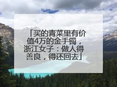 买的青菜里有价值4万的金手镯，浙江女子：做人得善良，得还回去