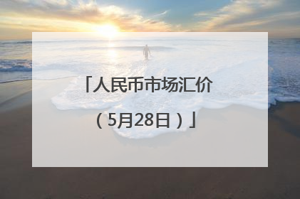 人民币市场汇价（5月28日）