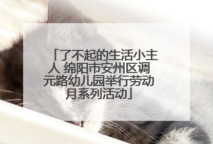 了不起的生活小主人 绵阳市安州区调元路幼儿园举行劳动月系列活动