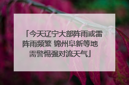 今天辽宁大部阵雨或雷阵雨频繁 锦州阜新等地需警惕强对流天气