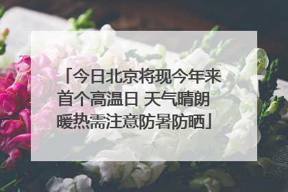 今日北京将现今年来首个高温日 天气晴朗暖热需注意防暑防晒