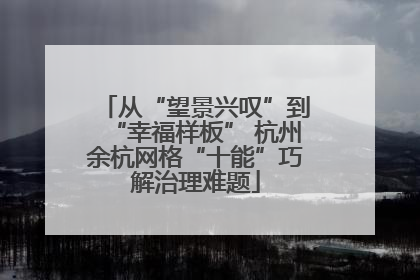 从“望景兴叹”到“幸福样板” 杭州余杭网格“十能”巧解治理难题
