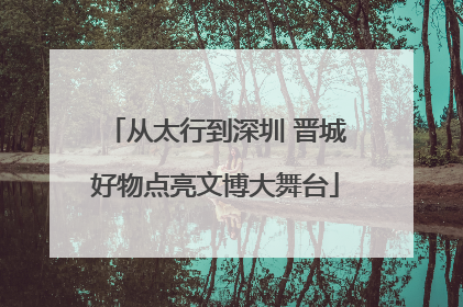从太行到深圳 晋城好物点亮文博大舞台