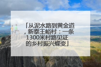 从泥水路到黄金道，新泰王峪村：一条1300米村路见证的乡村振兴蝶变