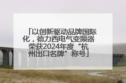 以创新驱动品牌国际化，德力西电气变频器荣获2024年度“杭州出口名牌”称号