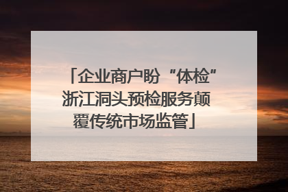 企业商户盼“体检” 浙江洞头预检服务颠覆传统市场监管