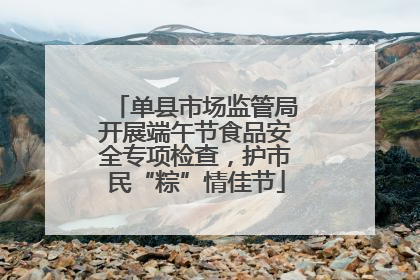 单县市场监管局开展端午节食品安全专项检查，护市民“粽”情佳节