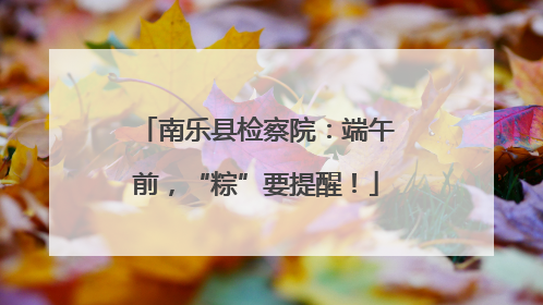南乐县检察院：端午前，“粽”要提醒！