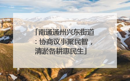 南通通州兴东街道：协商议事聚民智，清淤备耕惠民生