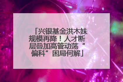兴银基金洪木妹规模再降！人才断层叠加高管动荡“偏科”困局何解