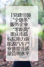 党建引领“全链条” 服务企业“零距离” 重庆市质标院助力新能源汽车产业链提升质量管理水平