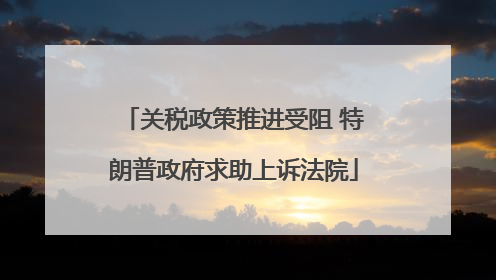 关税政策推进受阻 特朗普政府求助上诉法院